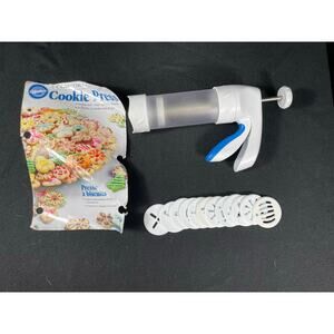 Wilton Cookie Press with 12 Discs and 2 Barrels, Ergonomic Easy Squeeze Handle